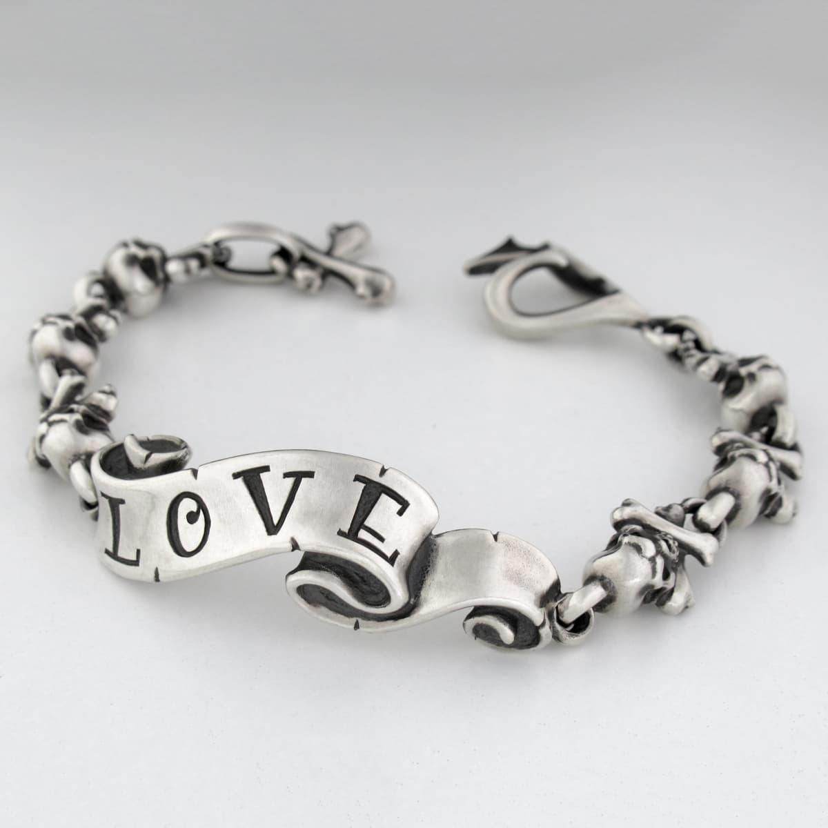 RAT RACE - Message On Ribbon Cross Bone Bracelet / LOVE - EDEN ROCK STORE