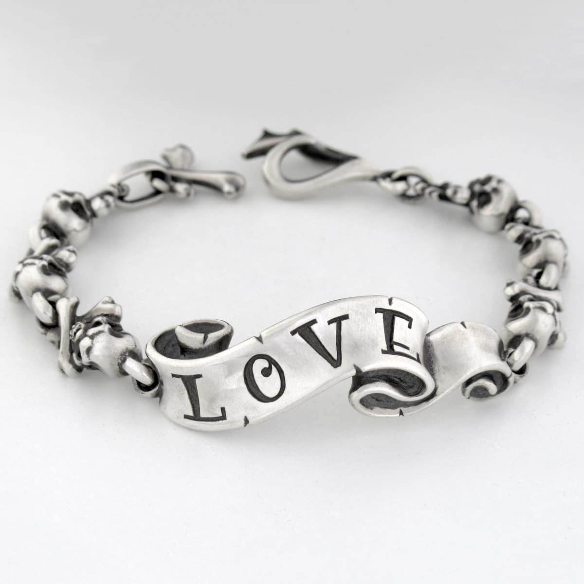 RAT RACE - Message On Ribbon Cross Bone Bracelet / LOVE - EDEN ROCK STORE