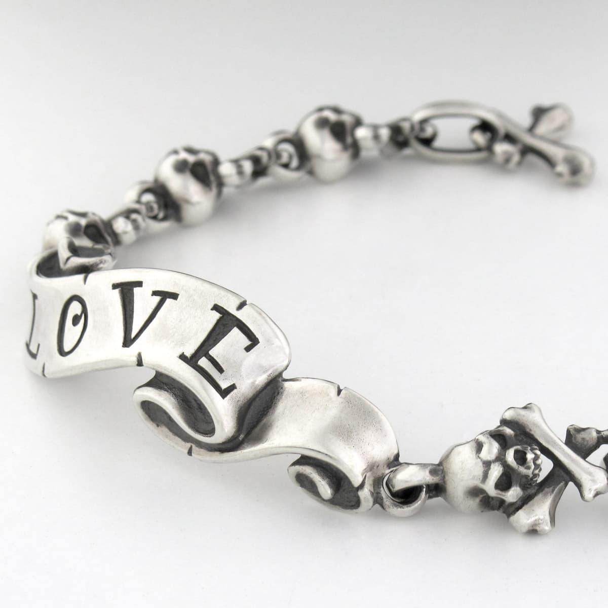 RAT RACE - Message On Ribbon Cross Bone Bracelet / LOVE - EDEN ROCK STORE