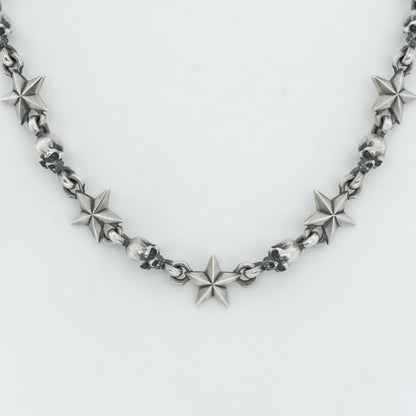 Tiny Star and Skull Necklace 50cm