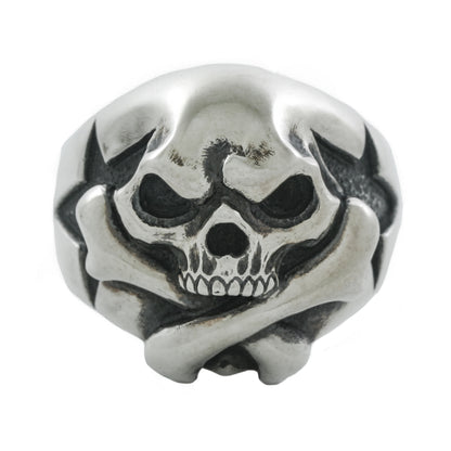 Cross Bone Skull Ring